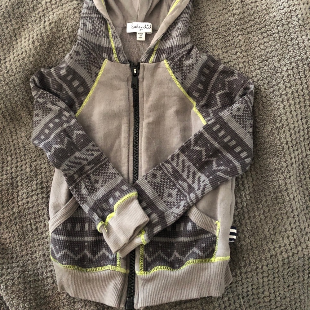 SPLENDID KIDS ZIP FRONT HOODIE SIZE 2T